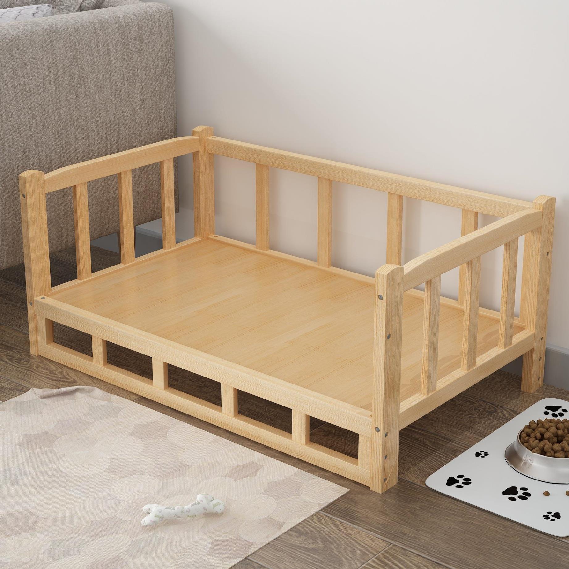 Natural Wood Frame Bed